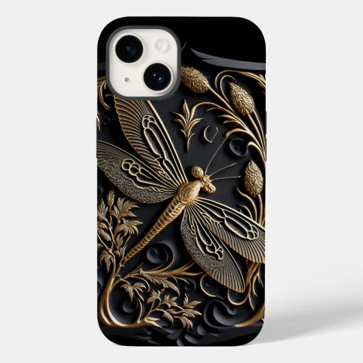 Elegante Goldene Libelle Case-Mate iPhone Hülle (Rückseite)