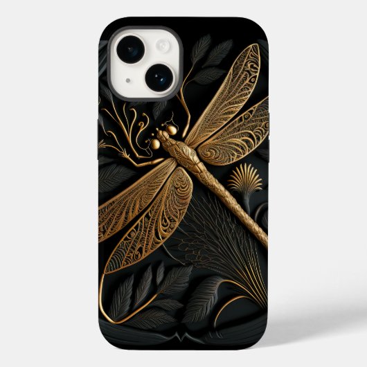 Elegante Goldene Libelle Case-Mate iPhone Hülle (Rückseite)
