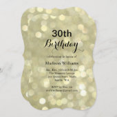 Elegante Goldene Lichter 30. Geburtstag Einladung (Vorne/Hinten)