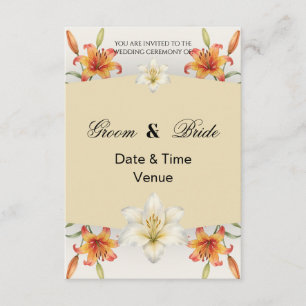 Elegante goldene Lilien-Hochzeitseinladung Einladung
