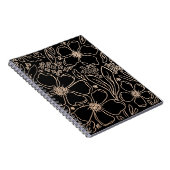 Elegante goldene Linie Blume iPad Luftbucht Notizblock (Rechte Seite)