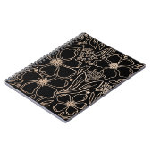 Elegante goldene Linie Blume iPad Luftbucht Notizblock (Linke Seite)