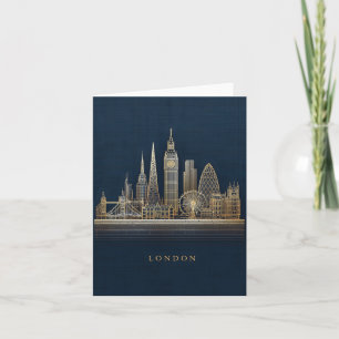 Elegante goldene London-Stadt-Skyline-Illustration Feiertagskarte