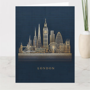 Elegante goldene Londoner Stadt-Skyline-Illustrati Karte