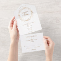Elegante goldene Lorbeer-Girlande-Monogramm-Hochze