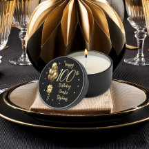 Elegante Goldene Luftballons Schwarz 100. Geburtst