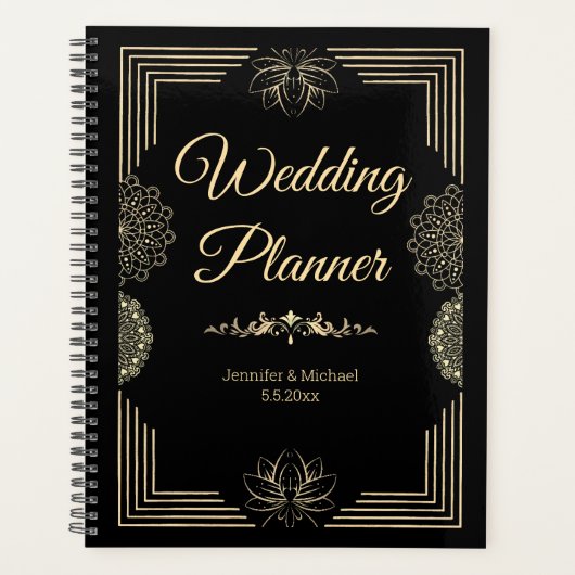 elegante, goldene Luxus-Hochzeit Planer (Vorderseite)