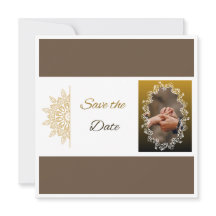 Elegante goldene Mandala-Hochzeit Save the Date