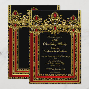 Elegante goldene marokkanische rote Geburtstagsfei Einladung
