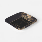 Elegante goldene Metallische Rose Blumenhochzeit Pappteller (Gewinkelt)