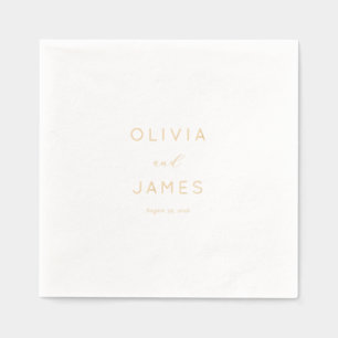 Elegante Goldene Minimalistische Kalligrafie Servietten Mit Folie