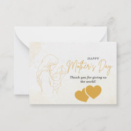 Elegante Goldene Muttertagskarte Mitteilungskarte
