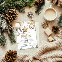 Elegante Goldene Ornamente Poinsettia Weihnachtsfe