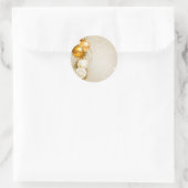 Elegante Goldene Ornamente Runder Aufkleber (Tasche)