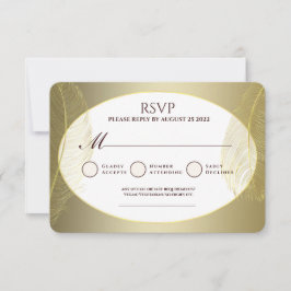 Elegante goldene ovale Feder-RSVP-Karte RSVP Karte