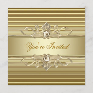 Elegante goldene Party-Einladungen Einladung