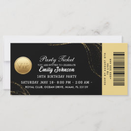 Elegante goldene Party-Ticket-Einladung