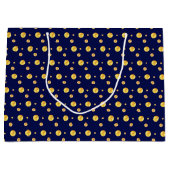 Elegante goldene Polka-Punkte auf marineblau Große Geschenktüte (Vorderseite)