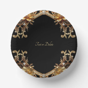 Elegante goldene Rahmen-Papier-Schalen Pappteller