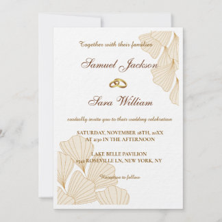 Elegante goldene Ringe Kalligrafie Hochzeits-Einla Save The Date