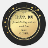 Elegante Goldene Ristorante da Valentino Runder Aufkleber (Vorderseite)