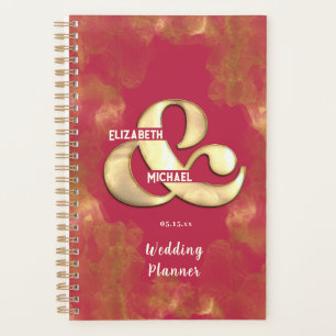 Elegante goldene rosa-magenta Hochzeit individuell Planer