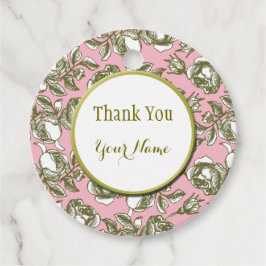 Elegante goldene Rose auf rosa Custom Vielen Dank  Geschenkanhänger