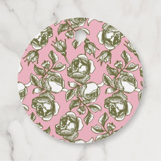 Elegante goldene Rose auf rosa Custom Vielen Dank  Geschenkanhänger (Rückseite)