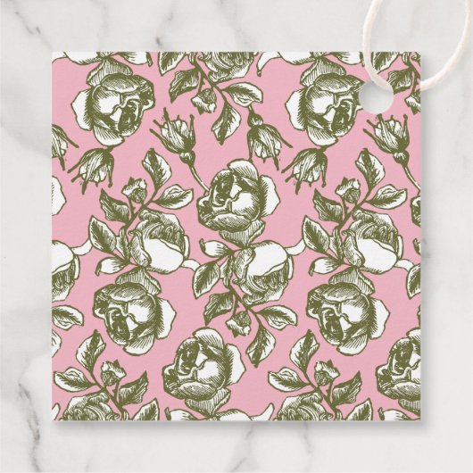 Elegante goldene Rose auf rosa Custom Vielen Dank Geschenkanhänger (Rückseite)