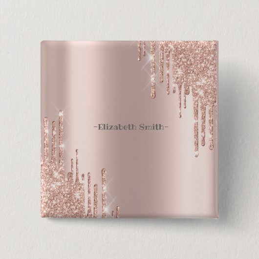 Elegante goldene Rose Button (Vorderseite)