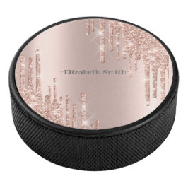 Elegante goldene Rose Eishockey Puck