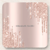 Elegante goldene Rose Getränkeuntersetzer (Vorderseite)