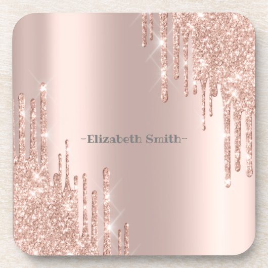 Elegante goldene Rose Getränkeuntersetzer (Vorderseite)