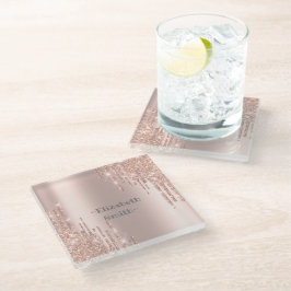 Elegante goldene Rose Glasuntersetzer