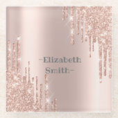 Elegante goldene Rose Glasuntersetzer (Vorderseite)