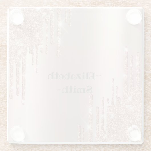 Elegante goldene Rose Glasuntersetzer (Rückseite)