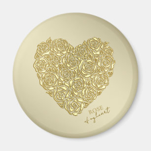 Elegante Goldene Rose Meines Herzens Magnet