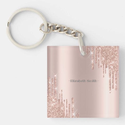 Elegante goldene Rose Schlüsselanhänger (Vorderseite)