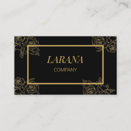 Elegante Goldene Rosen Schwarze Luxus-Professionel Visitenkarte
