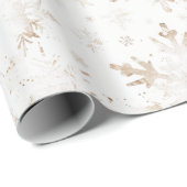 Elegante Goldene Schneeflocken Winter Weihnachten Geschenkpapier (Rolleneckpunkt)