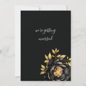 Elegante goldene, schwarze Elfenbeinpfirsiche Blüt Einladung (Rückseite)