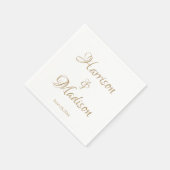 Elegante goldene Script-Individuelle Name Date chi Serviette (Ecke)