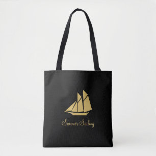 Elegante goldene Sommer-Segelyacht Tasche