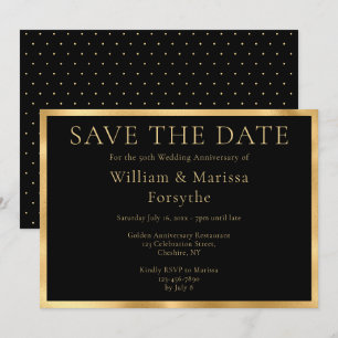 Elegante Goldene Speichern Sie das Datum 50. Jubil Save The Date