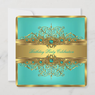 Elegante Goldene Spitze Jade Grün Türkis Perlen Pa Einladung