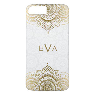 Elegante goldene Spitzen auf individuellem weißem  Case-Mate iPhone Hülle