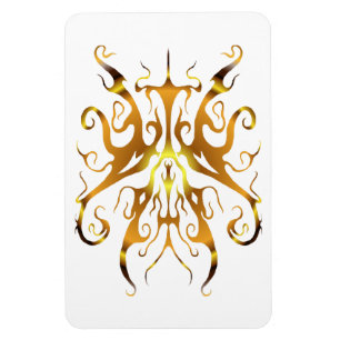 Elegante goldene Stammesmaske abstraktes Design Magnet