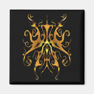 Elegante goldene Stammesmaske abstraktes Design Magnet