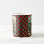 Elegante goldene Stechpalmen-Weihnachtsinitiale Bu Kaffeetasse (Mittel)