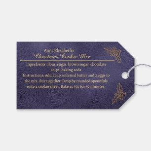 Elegante Goldene Stechpalmen-Weihnachtsplätzchen-M Geschenkanhänger